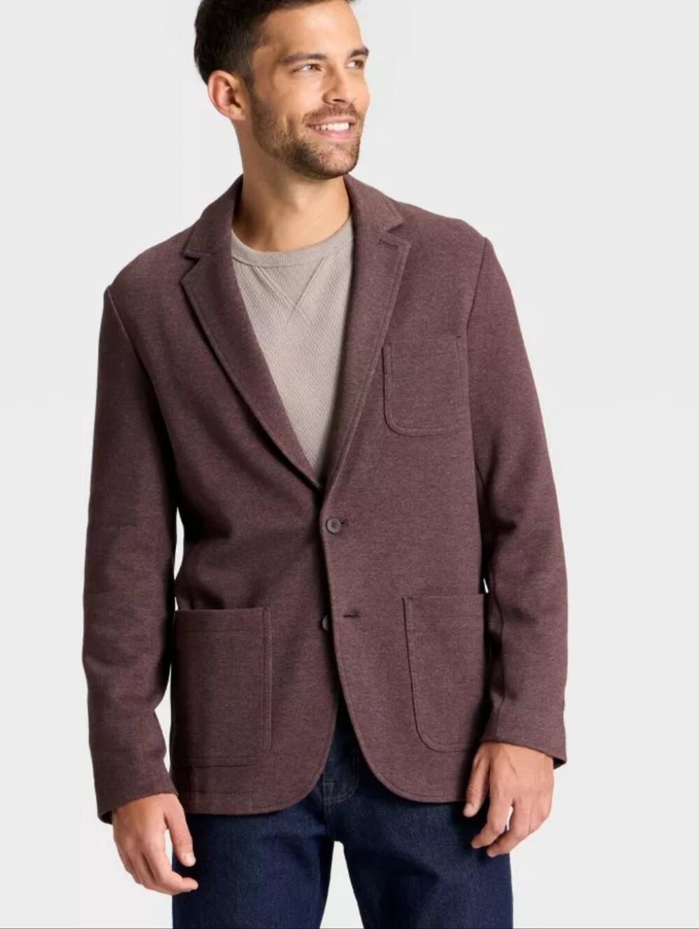 Target Men's Maroon Knit Blazer Sport Coat